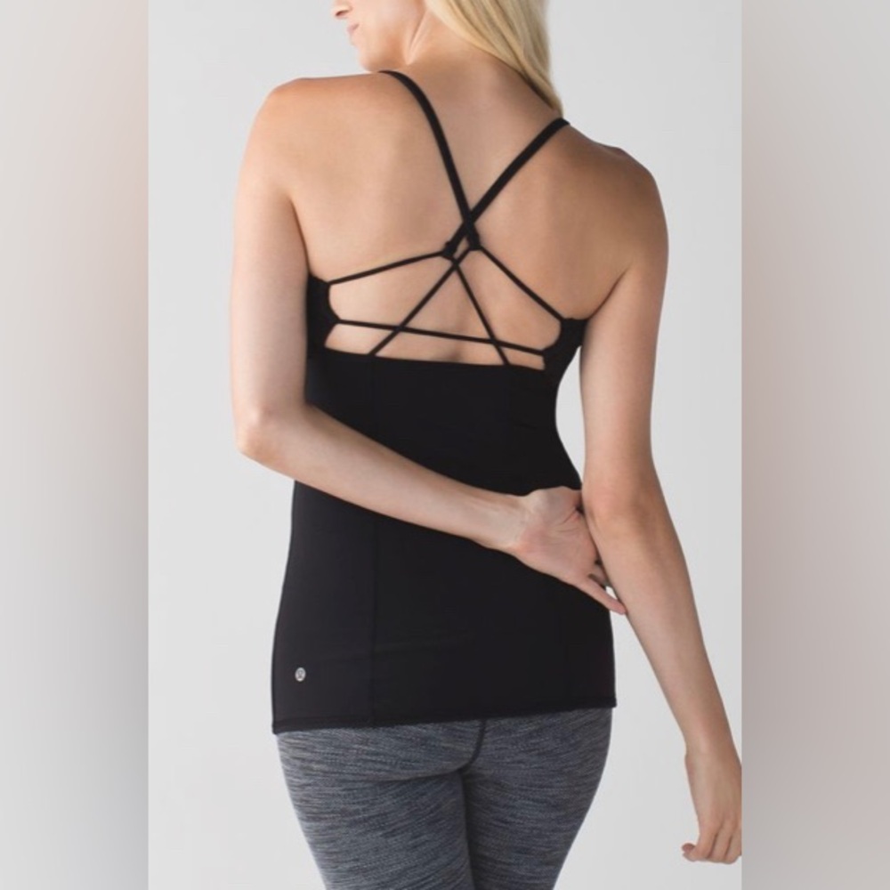 Lululemon Dancing Warrior Tank, Black, sz 8